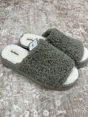 NWT Dearfoams Cozy Comfort Women's Platform Terry Slide Slipper 9-10‎